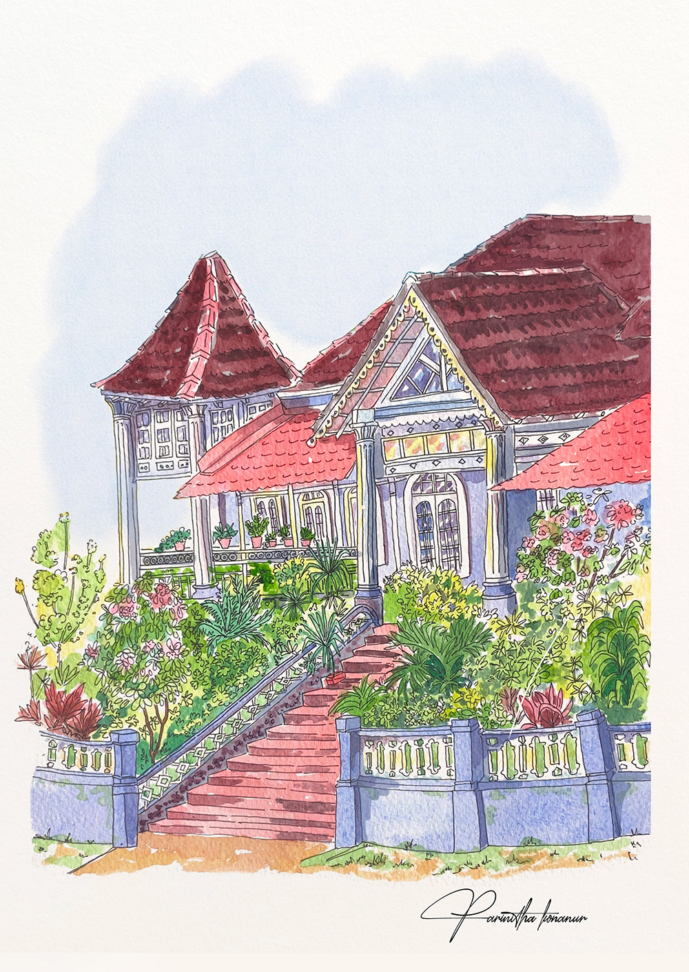 Houses of Goa , Goan heritage,  Art print, Indian Art, Interior and home décor, Parinitha Konanur , Fable and Hue, 